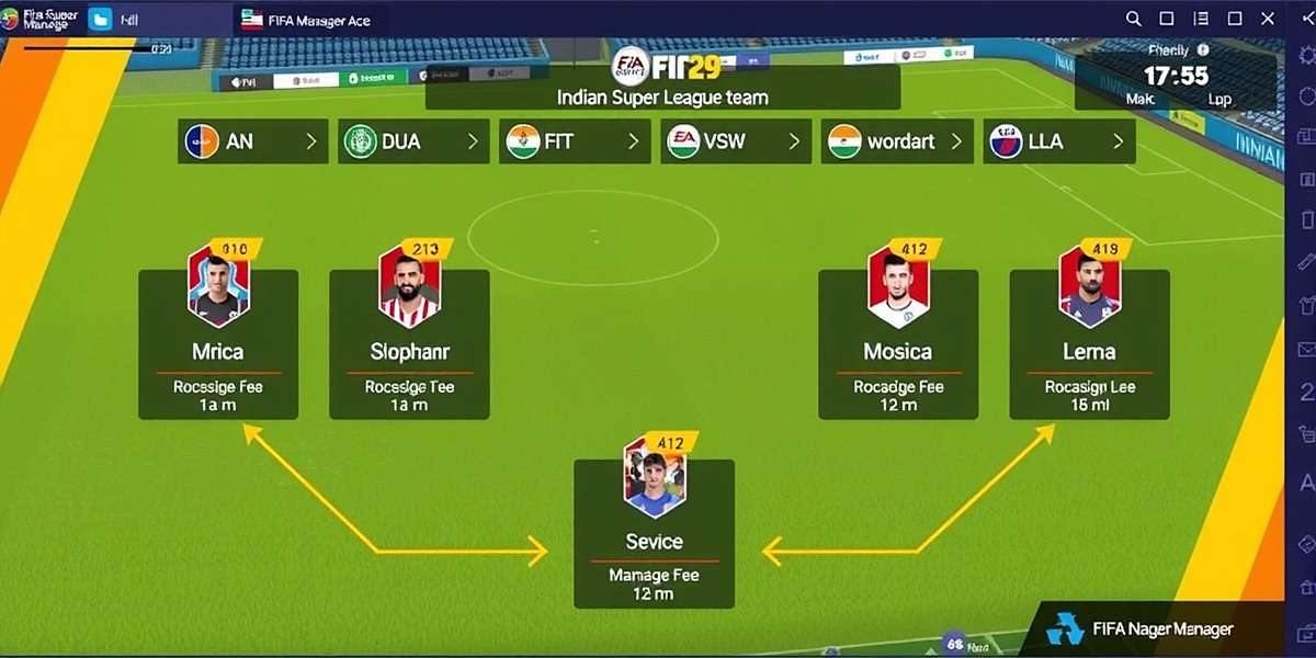 FIFA Manager Ace - Indian Team Management FIFA Manager Ace gameplay showing Indian Super League team management interface